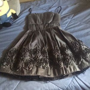 strapless gray dress